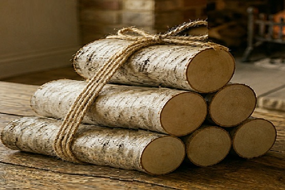 Decorative hazel log bundle